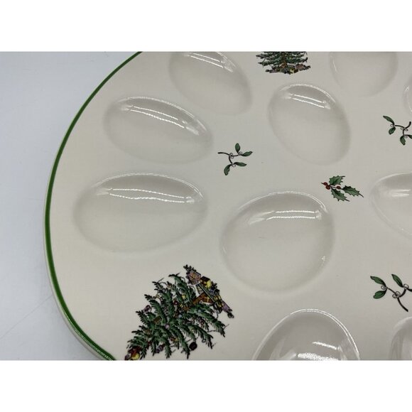 Spode Christmas Tree Devilled Egg Platter/Plate Christmas Serveware, Holiday - Picture 8 of 15